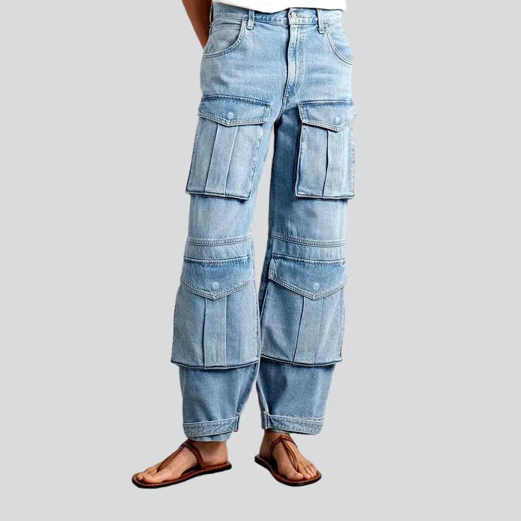 Voluminous multi-cargo jeans
 for ladies | Jeans4you.shop