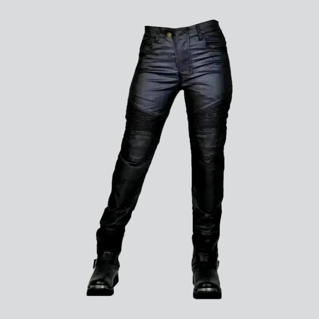 Wax biker jean pants
 for ladies | Jeans4you.shop