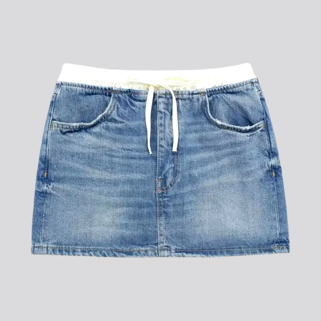 Whiskered light-wash women's denim skirt | Jeans4you.shop