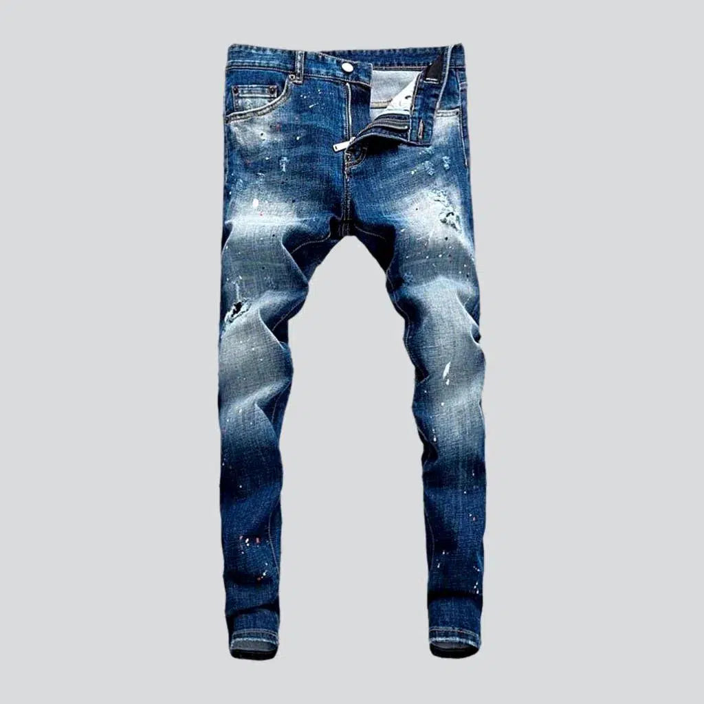 Whiskered paint-splattered jeans
 for men | Jeans4you.shop
