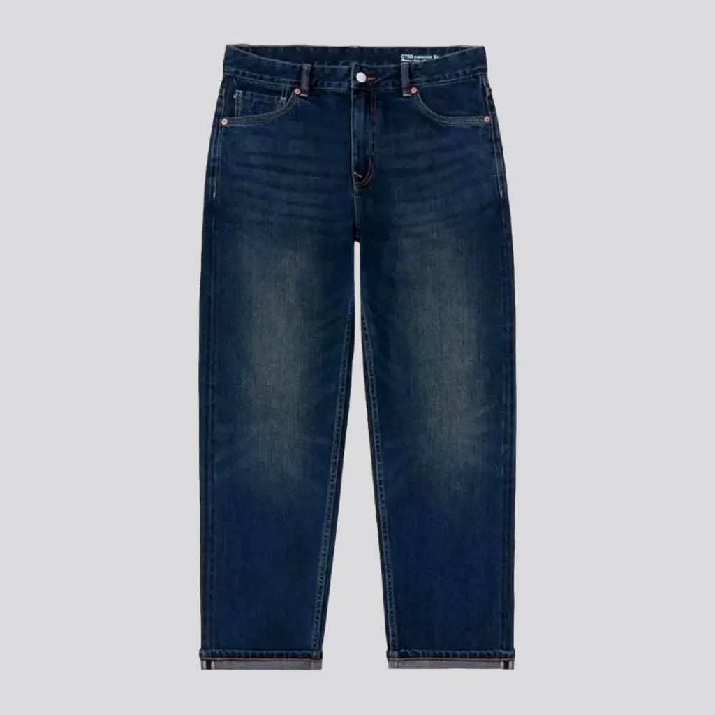 Whiskered stonewashed men's selvedge jeans | Jeans4you.shop