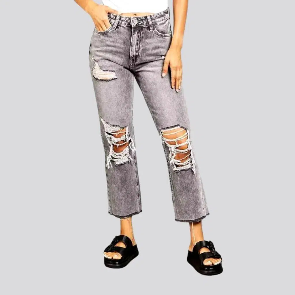 Whiskered straight jeans
 for women | Jeans4you.shop