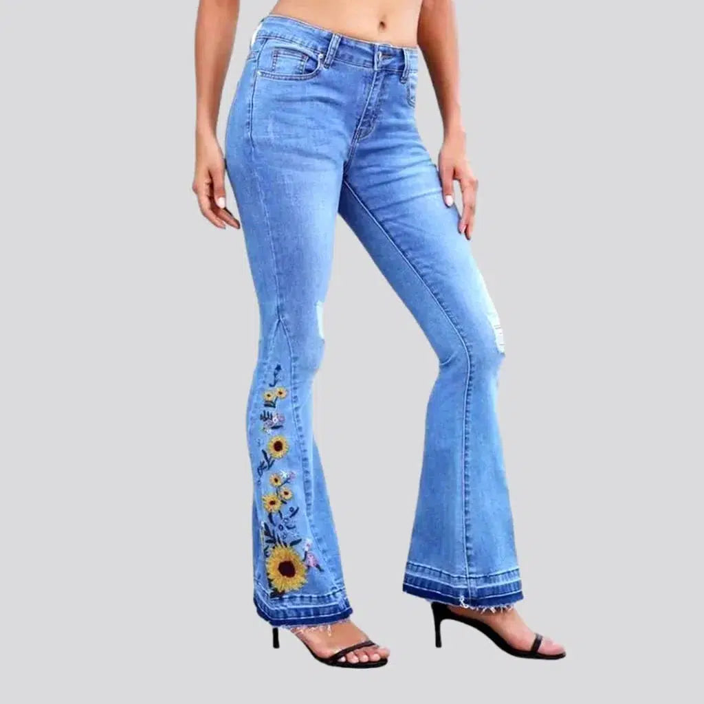 Whiskered women's embroidered jeans | Jeans4you.shop
