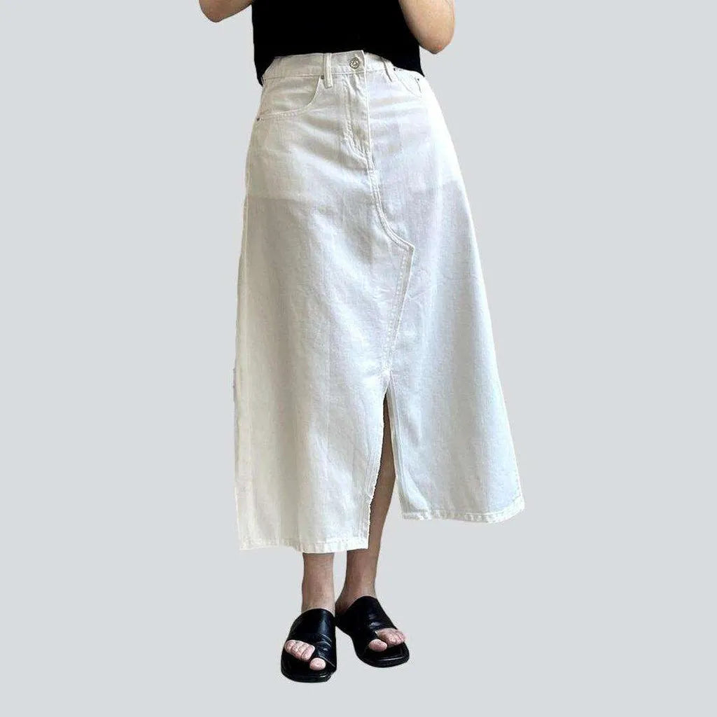 White long denim skirt | Jeans4you.shop