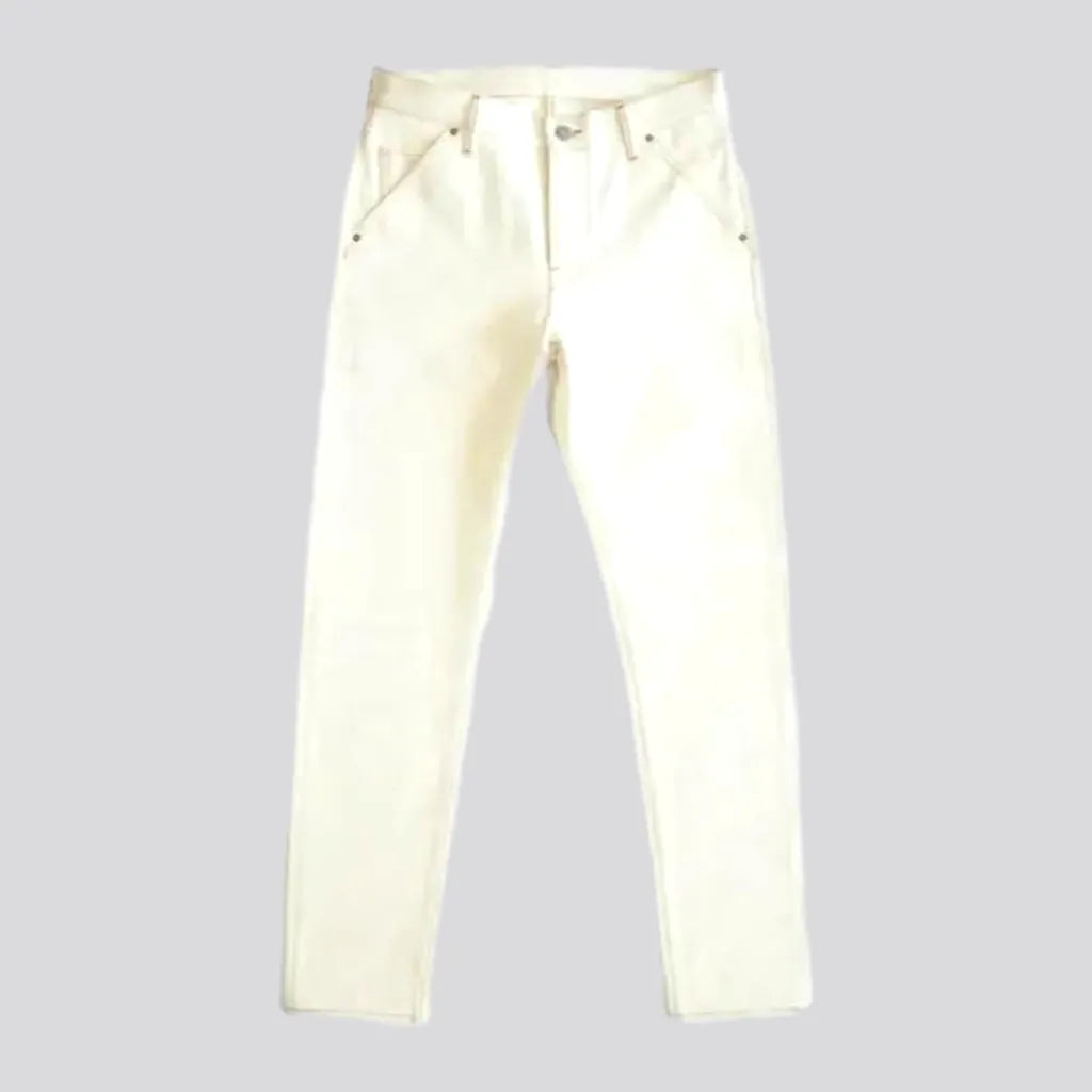 White slim men's selvedge jeans | Jeans4you.shop