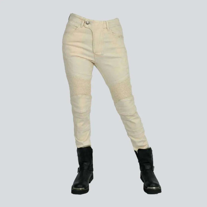 White women's biker denim pants | Jeans4you.shop