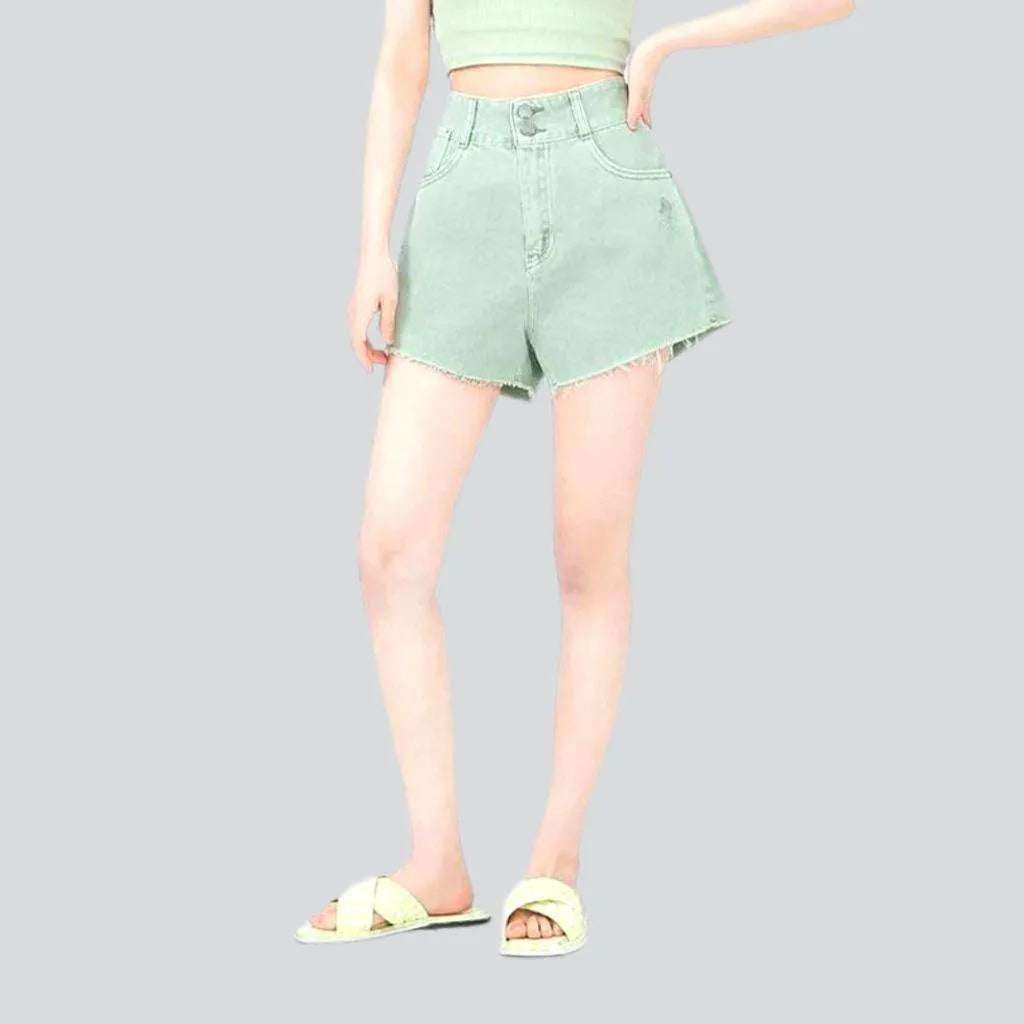 Wide-leg cropped denim shorts | Jeans4you.shop