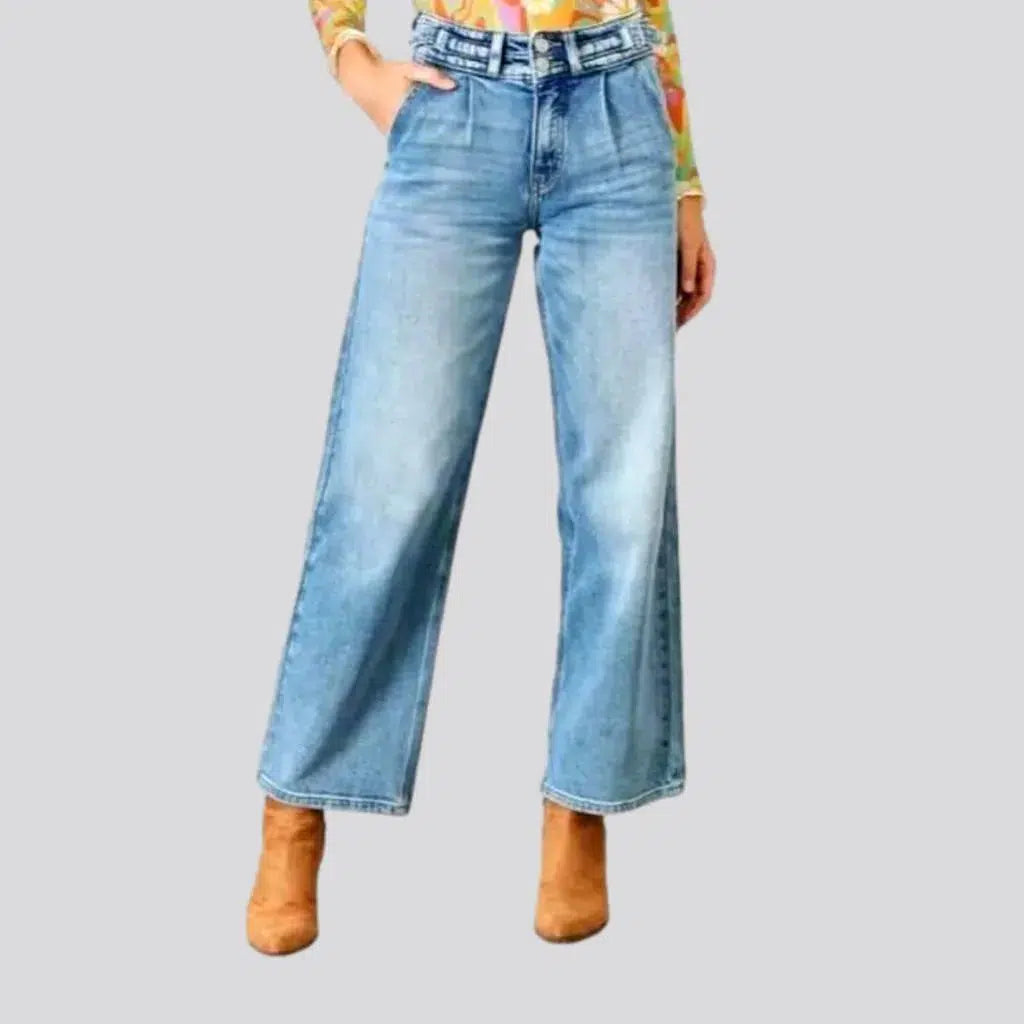 Wide-leg light-wash jeans
 for ladies | Jeans4you.shop