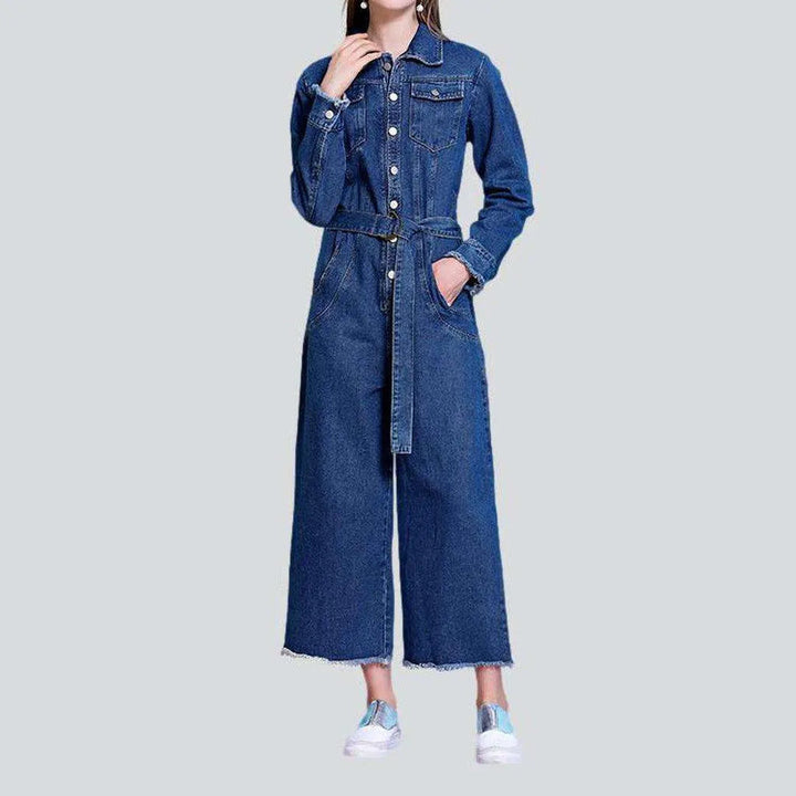 Wide-leg women's denim overall | Jeans4you.shop