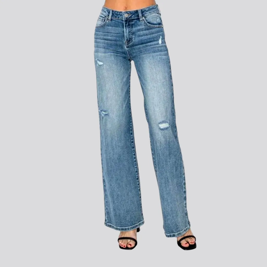 Wide-leg women's mid-waist jeans | Jeans4you.shop