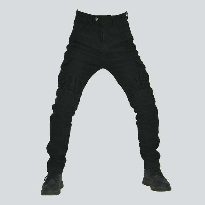 Winter black men's biker jeans | Jeans4you.shop