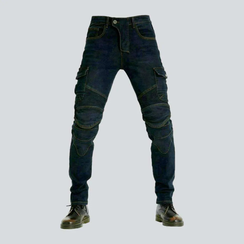 Winter dark men's biker jeans | Jeans4you.shop