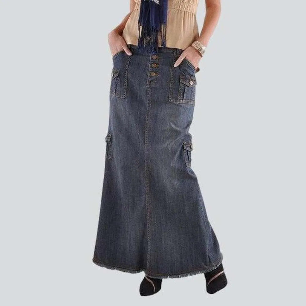 Women's cargo long denim skirt | Jeans4you.shop
