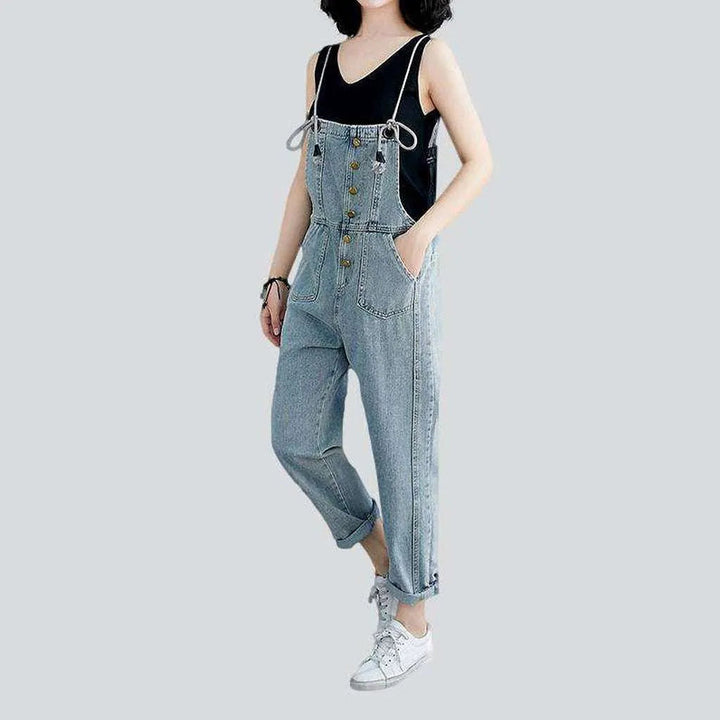 Women's denim jumpsuit with drawstrings | Jeans4you.shop