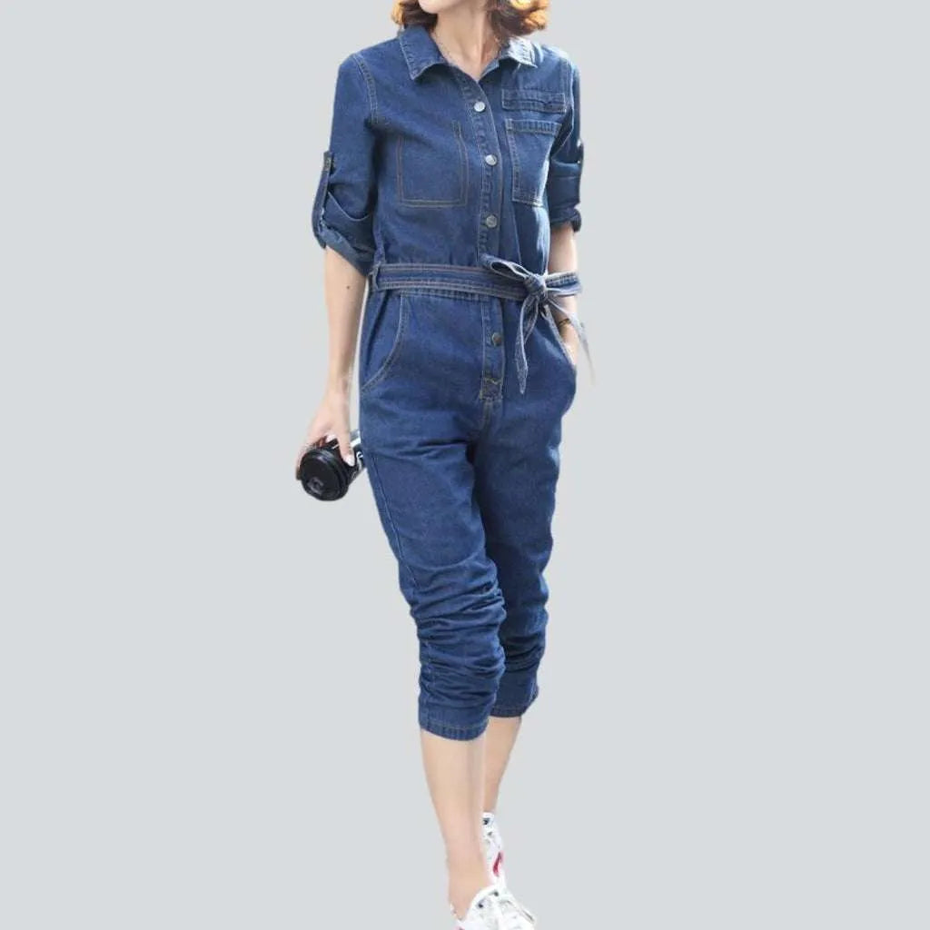 Women's denim overall with belt | Jeans4you.shop