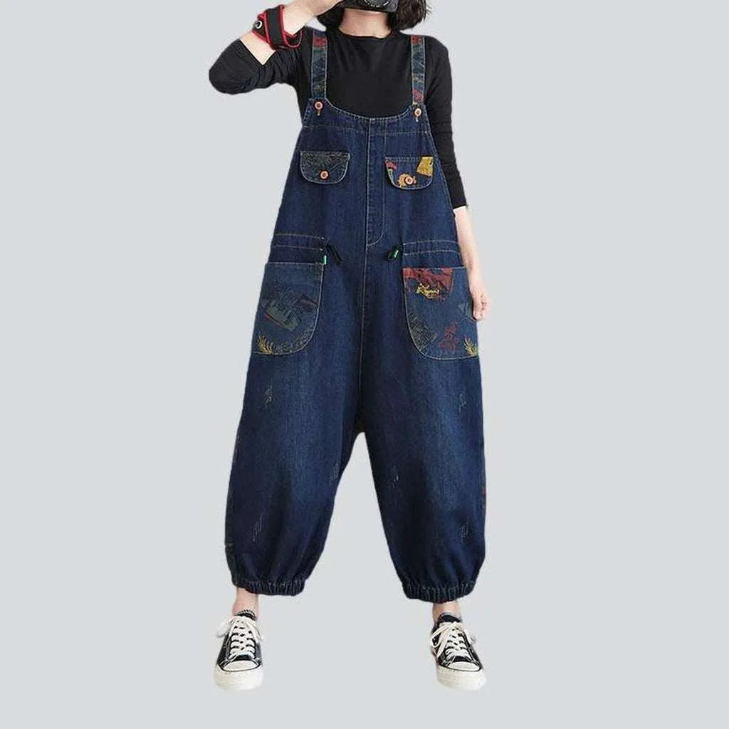 Women's denim overall with drawstrings | Jeans4you.shop