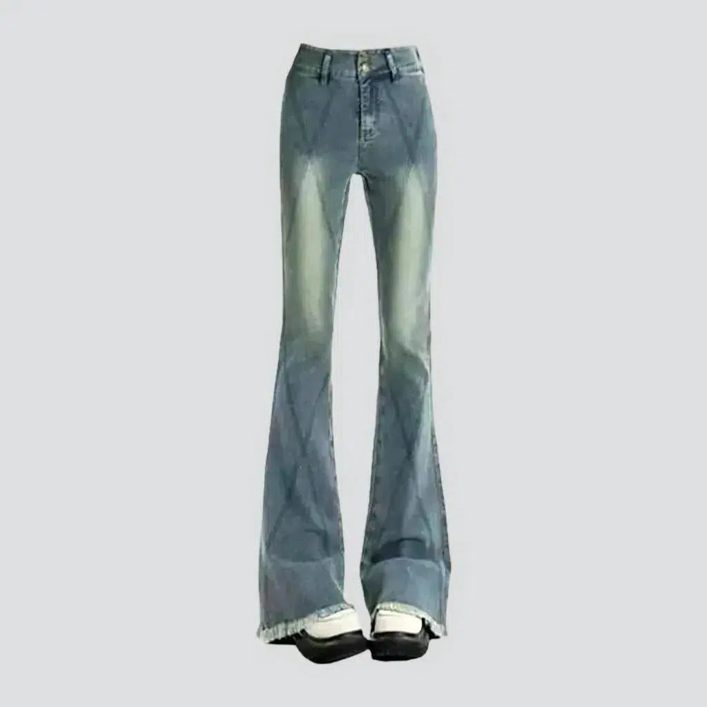 Women's diagonal-lines-print jeans | Jeans4you.shop