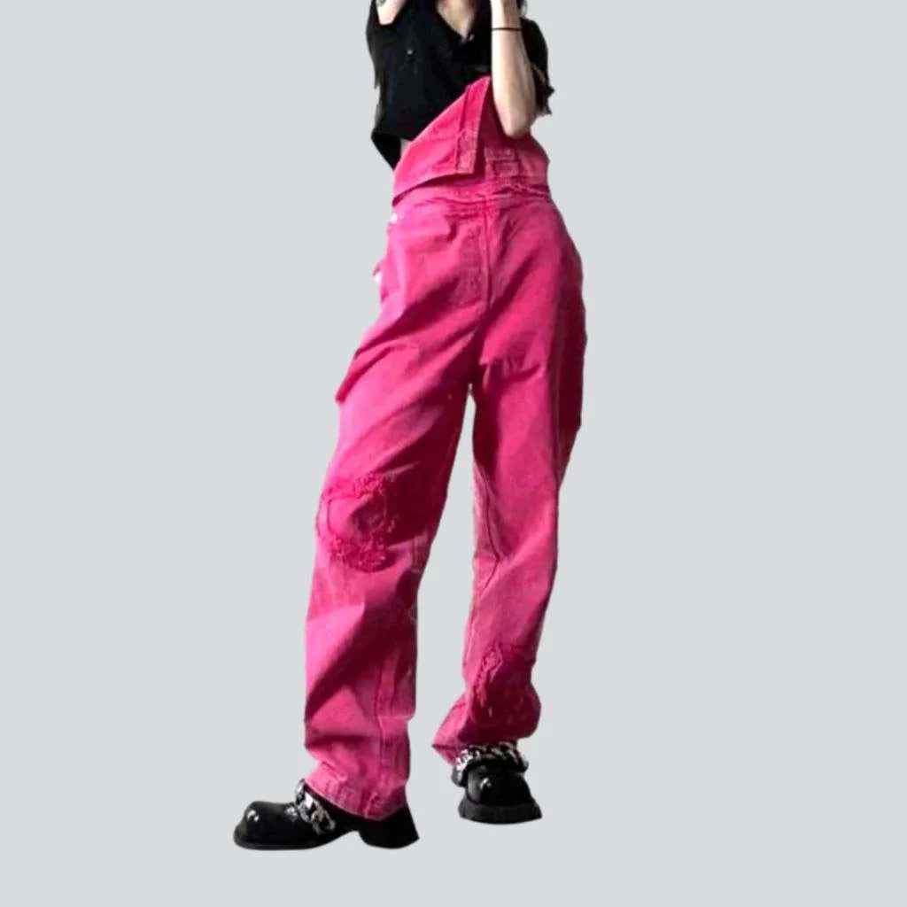 Y2k color women's denim jumpsuit | Jeans4you.shop