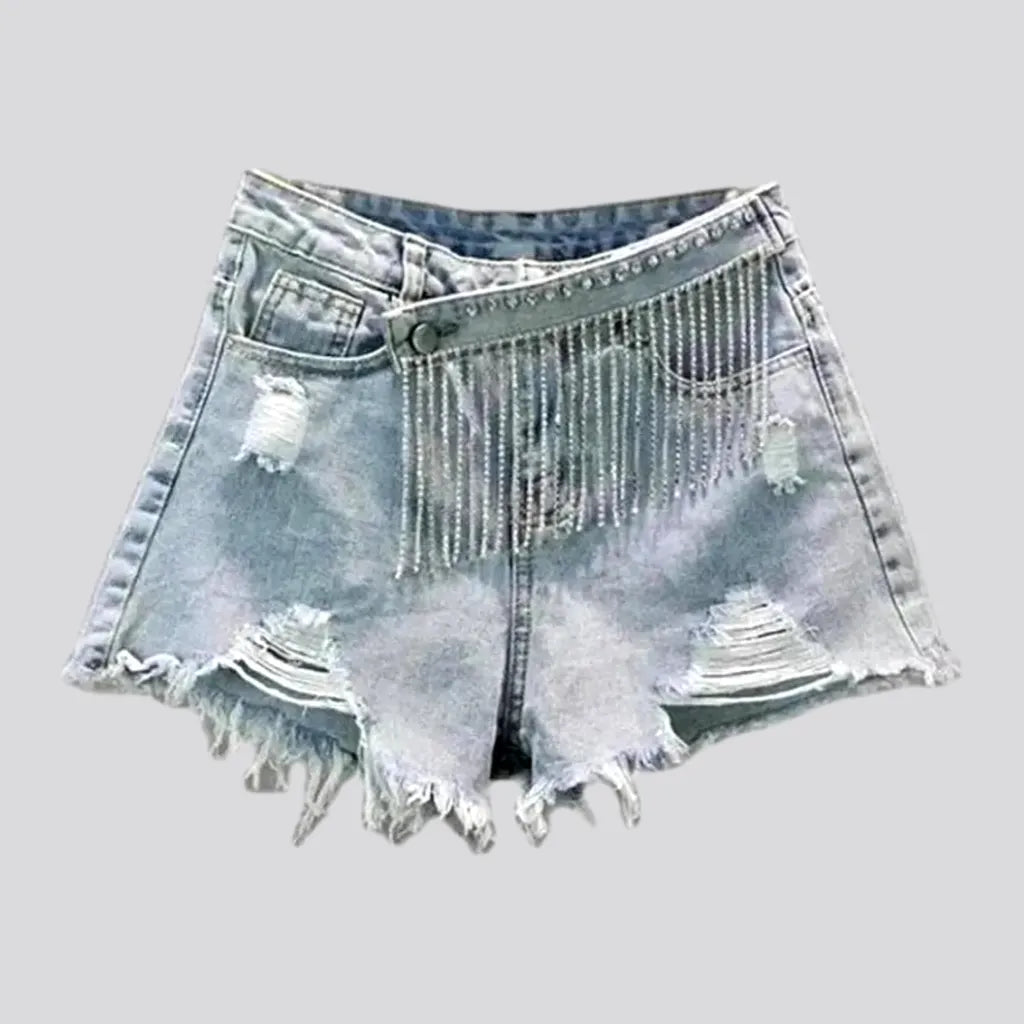 Y2k frayed-hem women's denim shorts | Jeans4you.shop