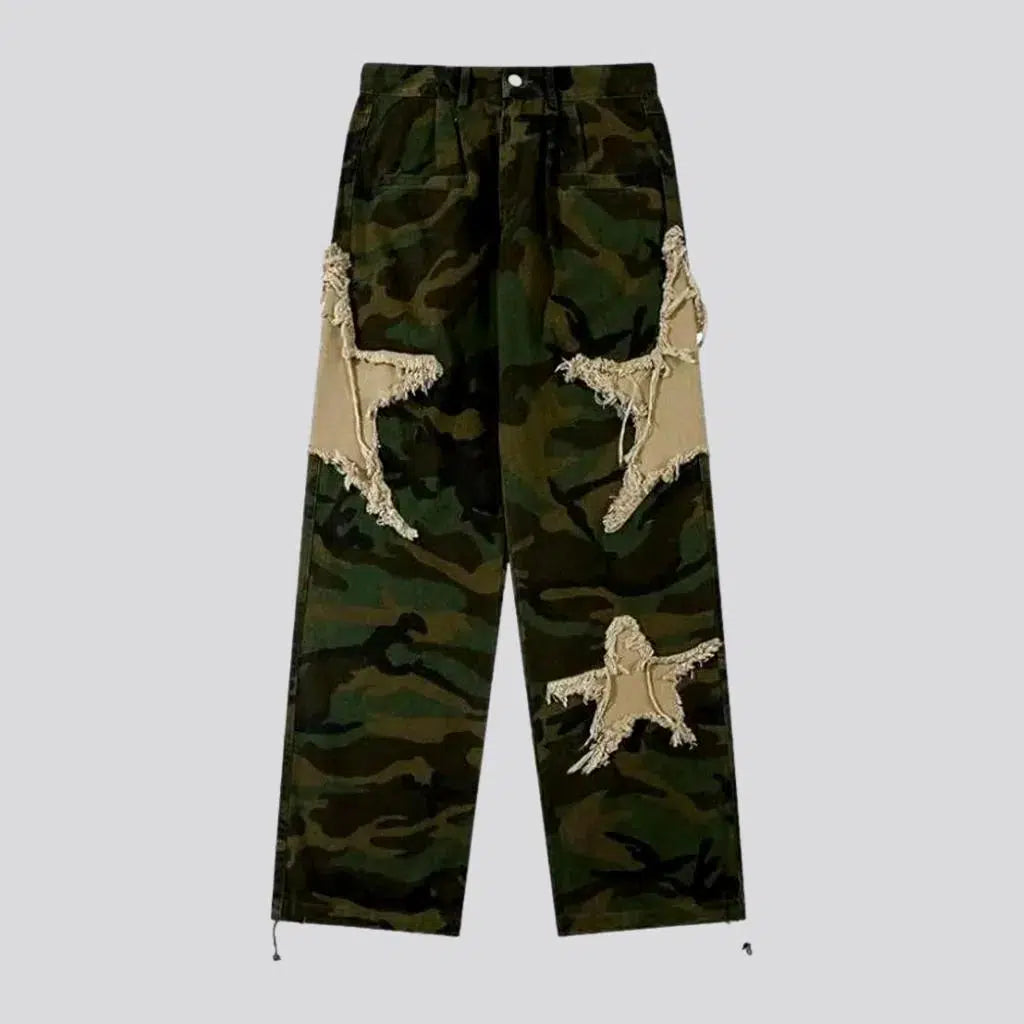 Y2k men's stars-embroidery jeans | Jeans4you.shop