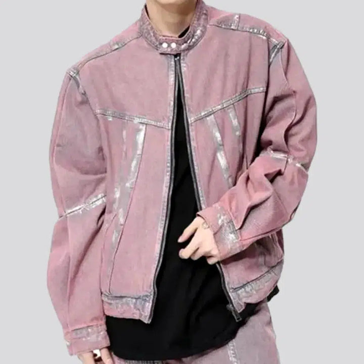 Y2k pink men's jean jacket | Jeans4you.shop