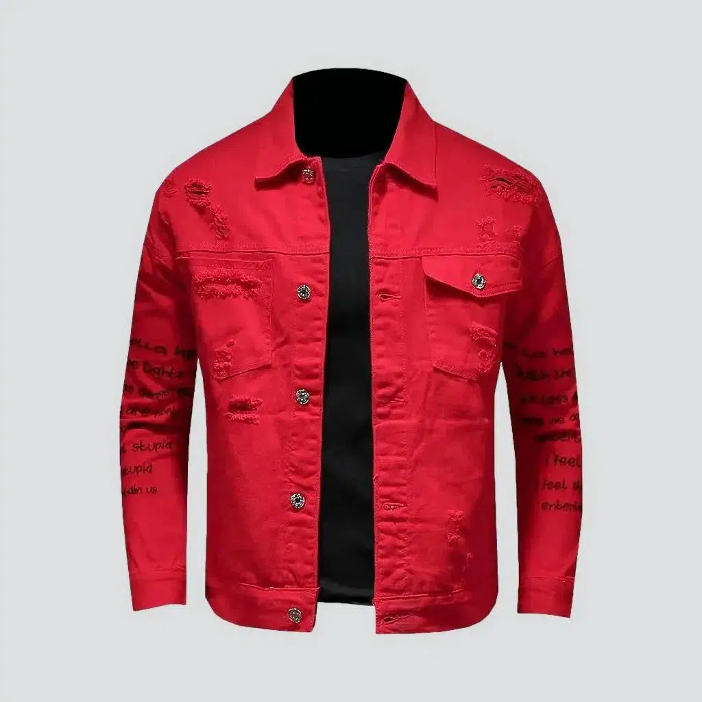 Red jean sales jacket mens