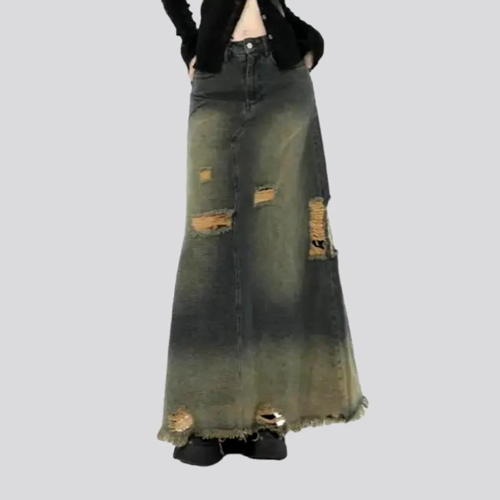 Y2k sanded denim skirt
 for women | Jeans4you.shop