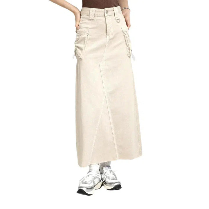 A-line color women's denim skirt