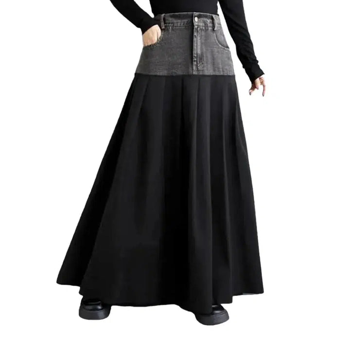 A-line long jean skirt
 for ladies