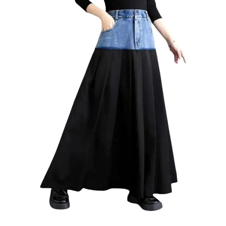 A-line long jean skirt
 for ladies