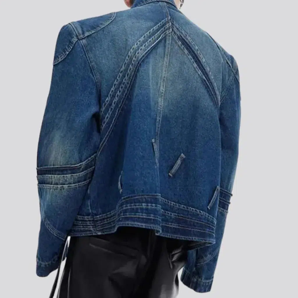 Sanded oversized jean jacket
 for men
