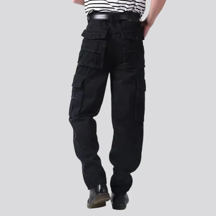 Mid-rise loose-fit cargo workwear men's jean pants