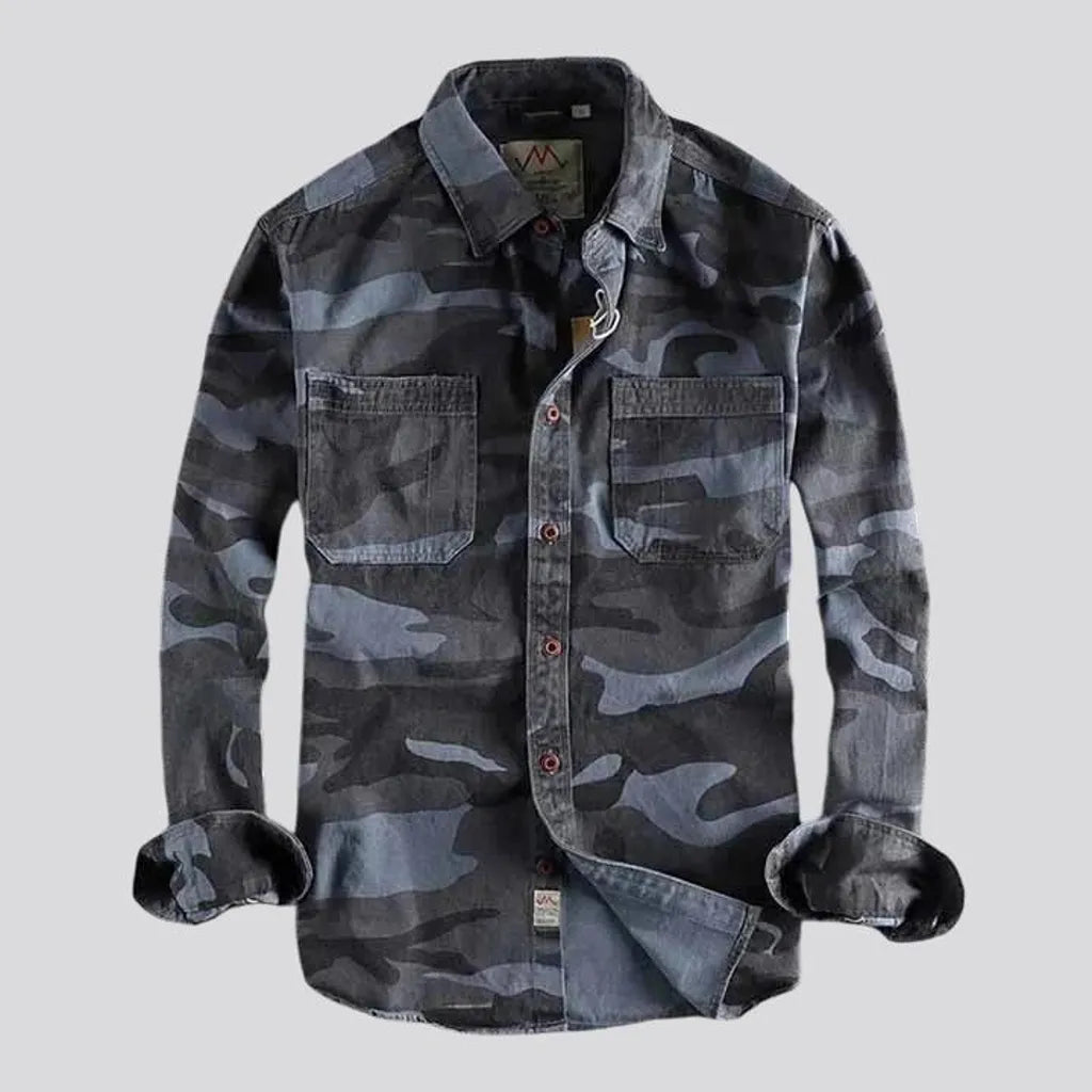 Slim fit men's denim shirt