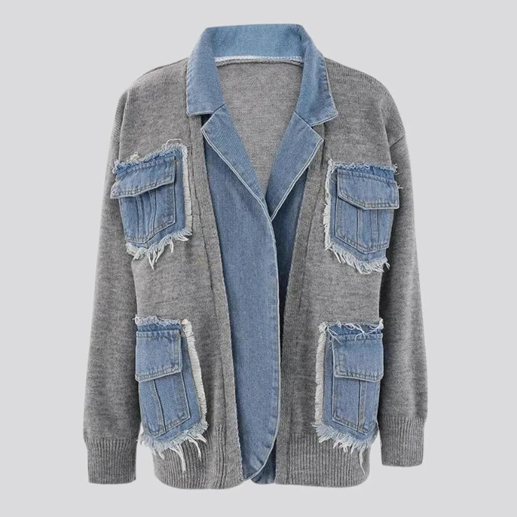 Oversized women's jean cardigan