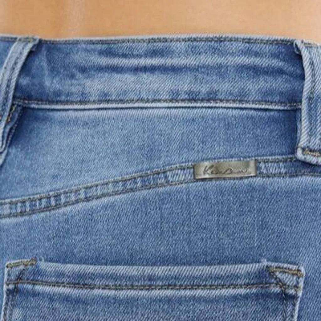 High-waist ankle-length jeans