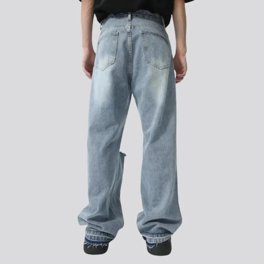 Distressed vintage style men's jeans