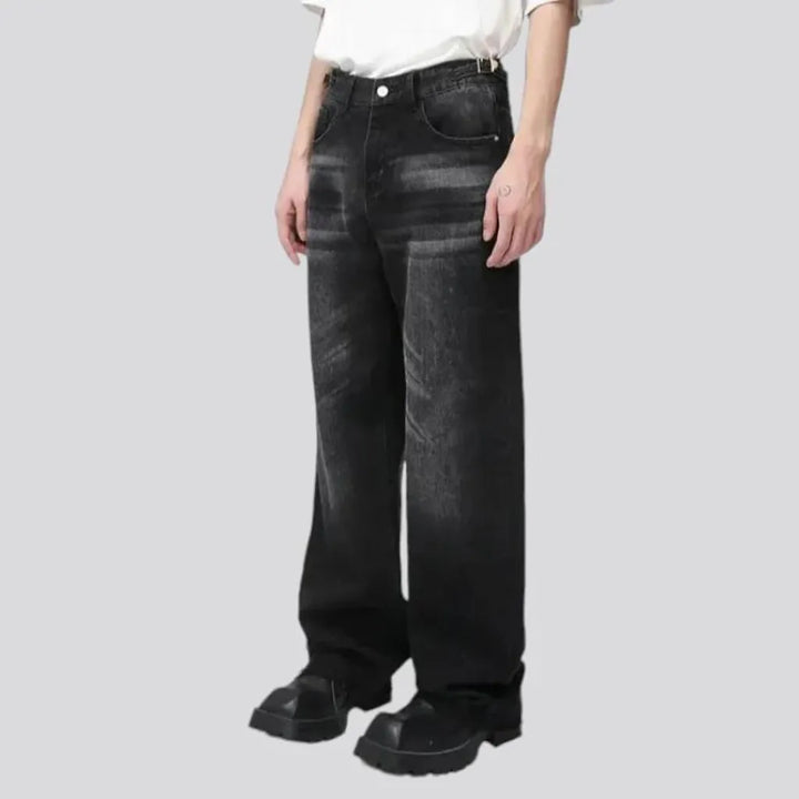 Boho style baggy men's jeans