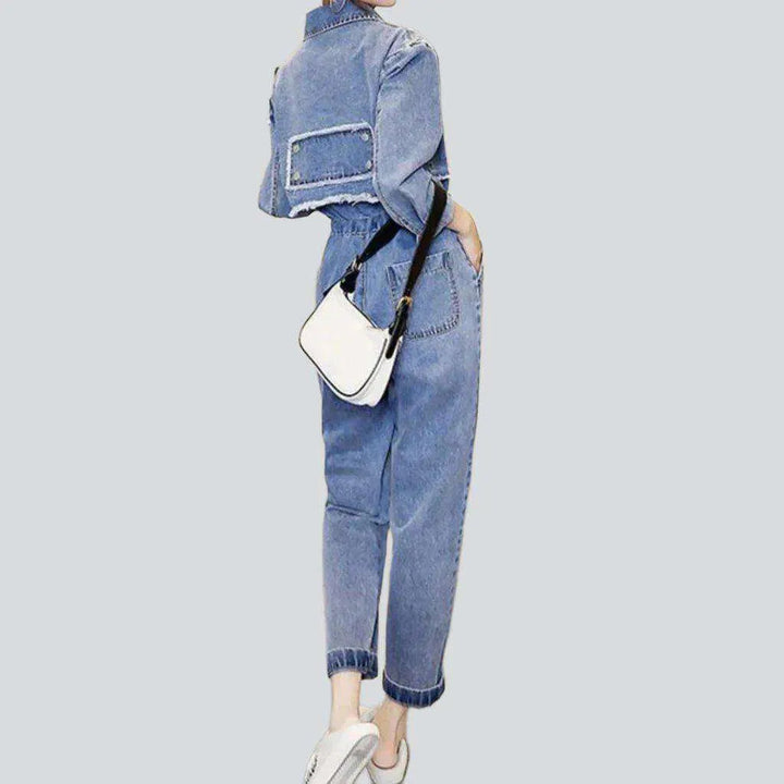 Fake two-piece women's denim overall