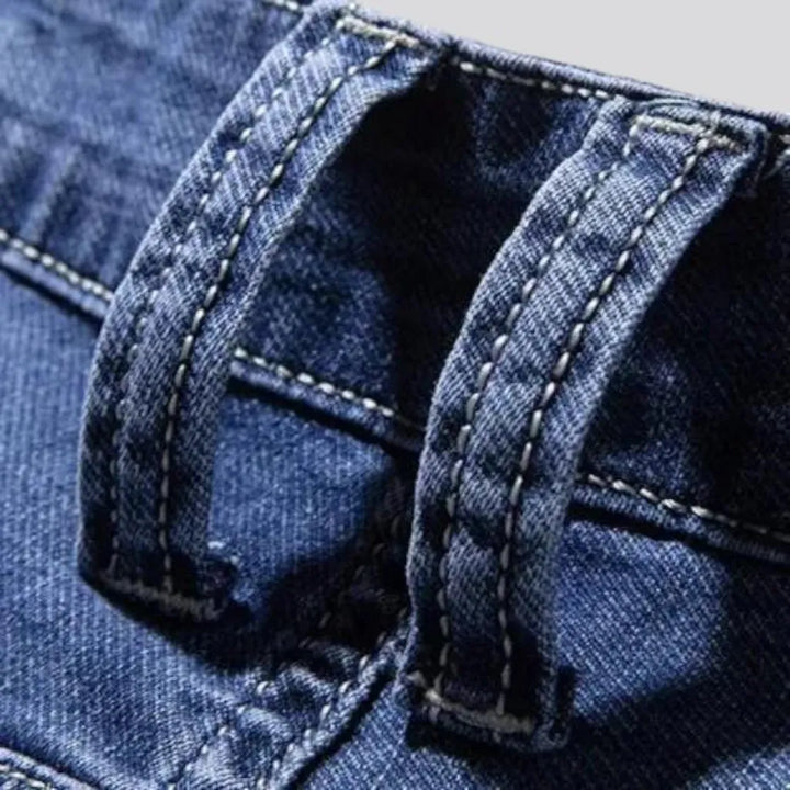 Thin men's stonewashed jeans