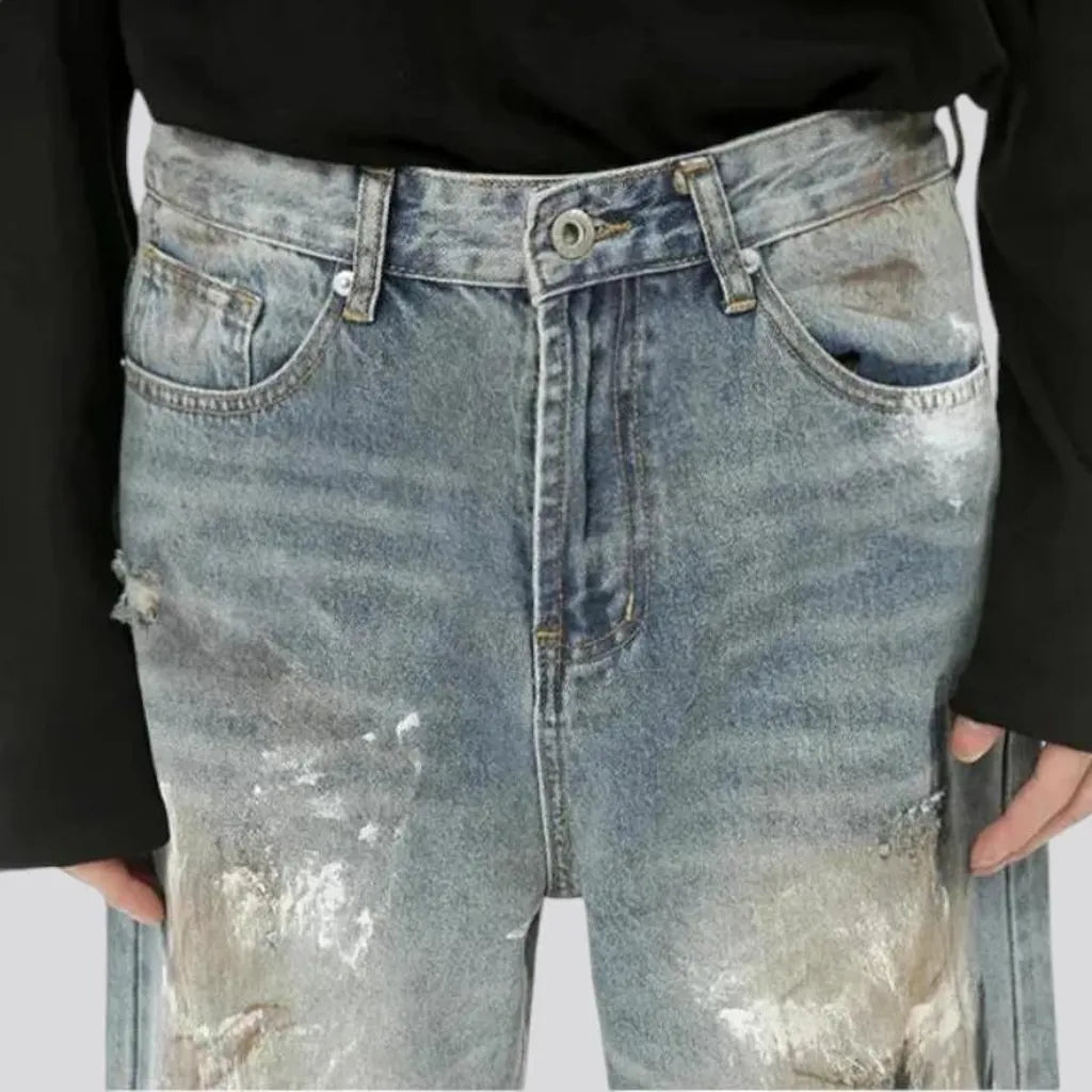 Vintage street style loose fit men's jeans