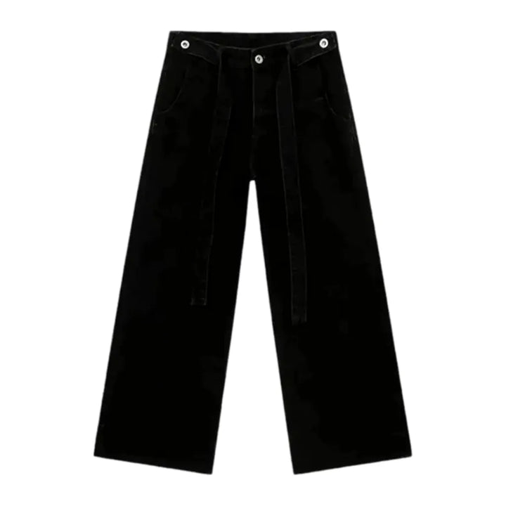 Mid Rise Baggy Men's Jeans - Black