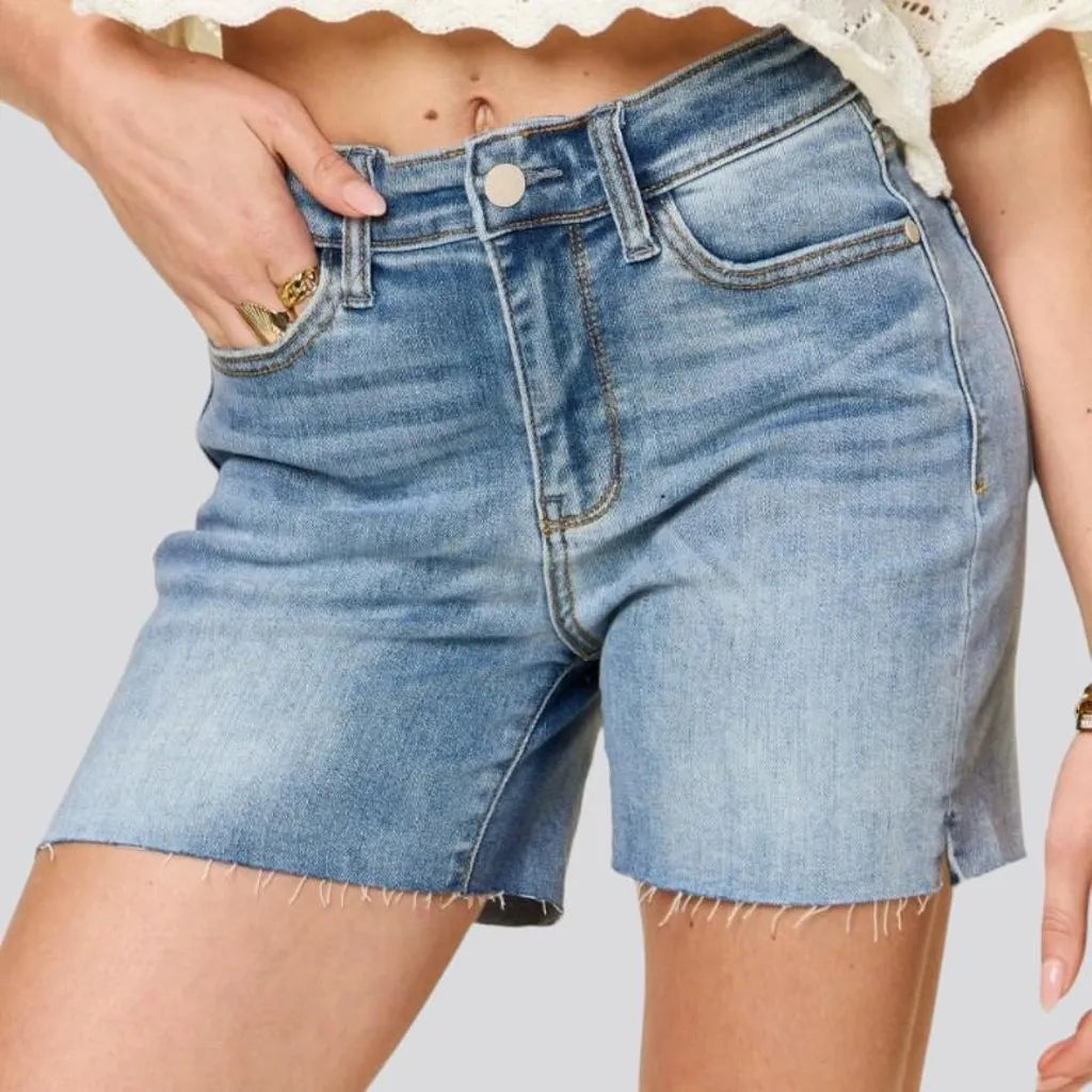 Vintage sanded women's jeans shorts