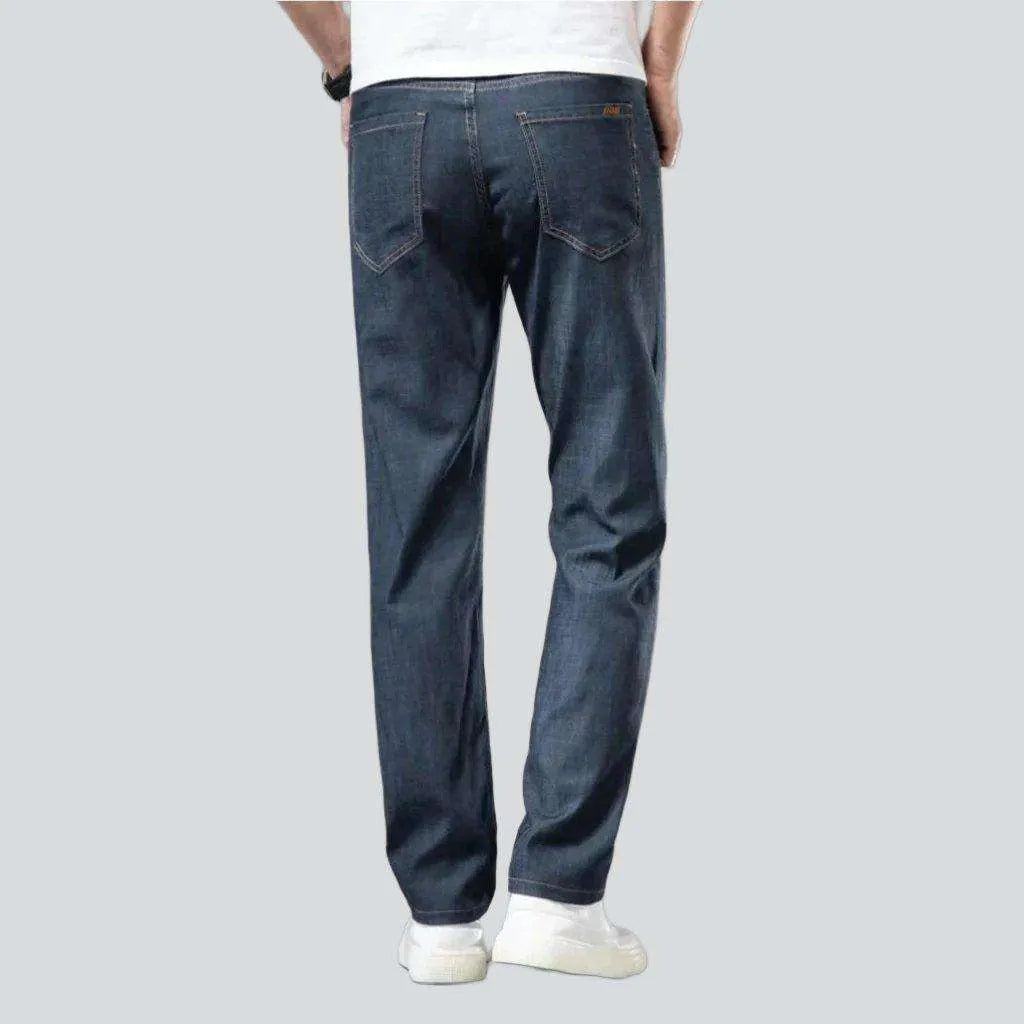 Thin straight casual men's jeans