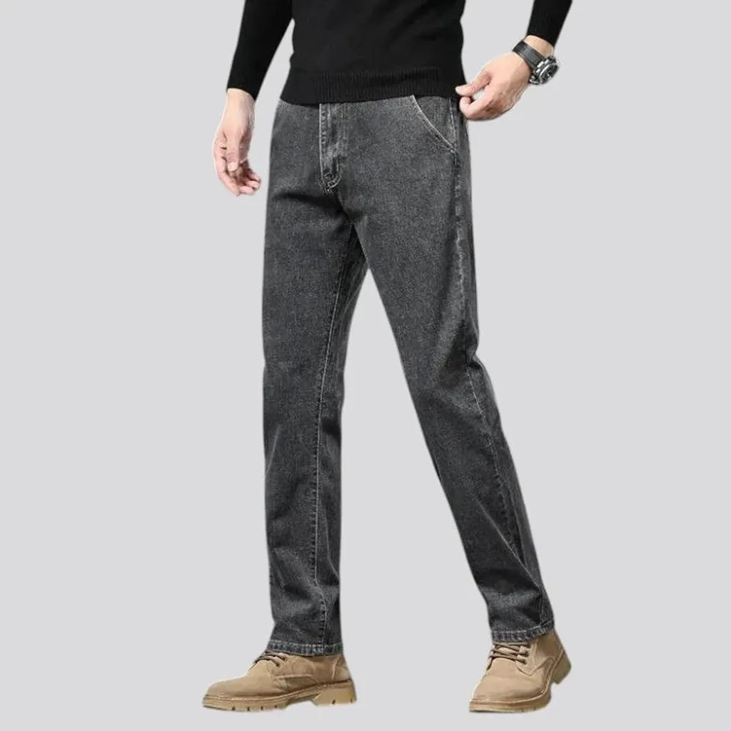 Casual stretchable narrow fit men's jeans