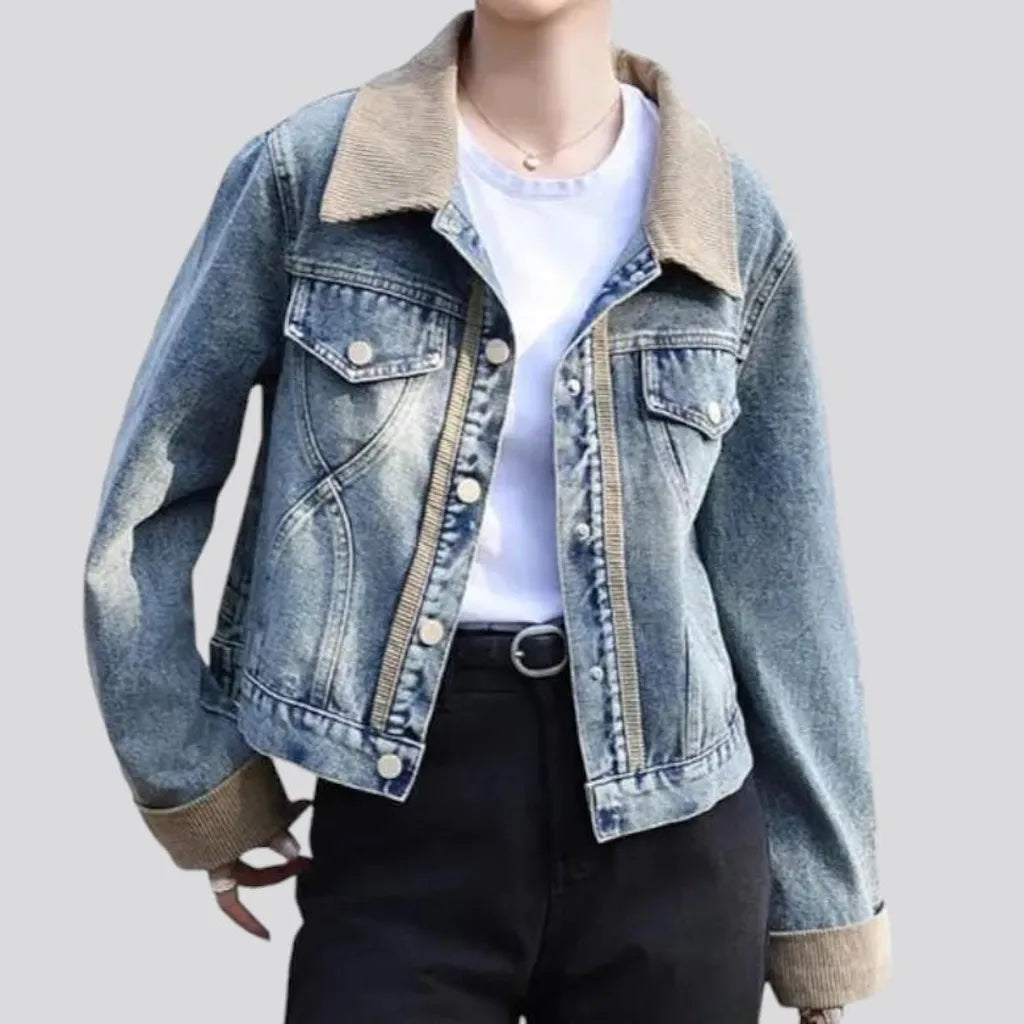 Vintage light-wash women's jeans jacket