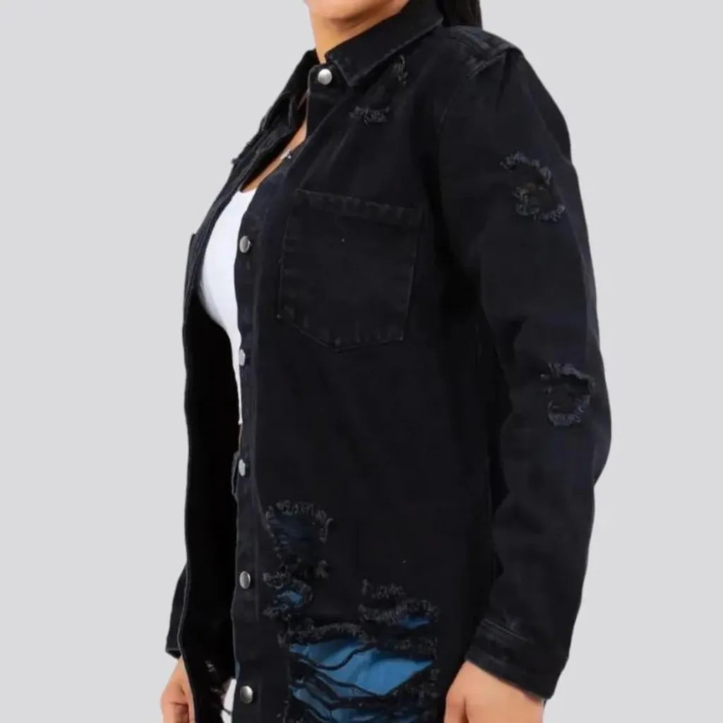 Elevate your style with women's denim shirt