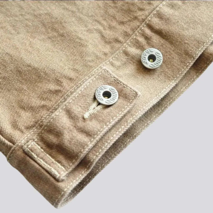 Roomy pocket self-edge jeans jacket
 for men