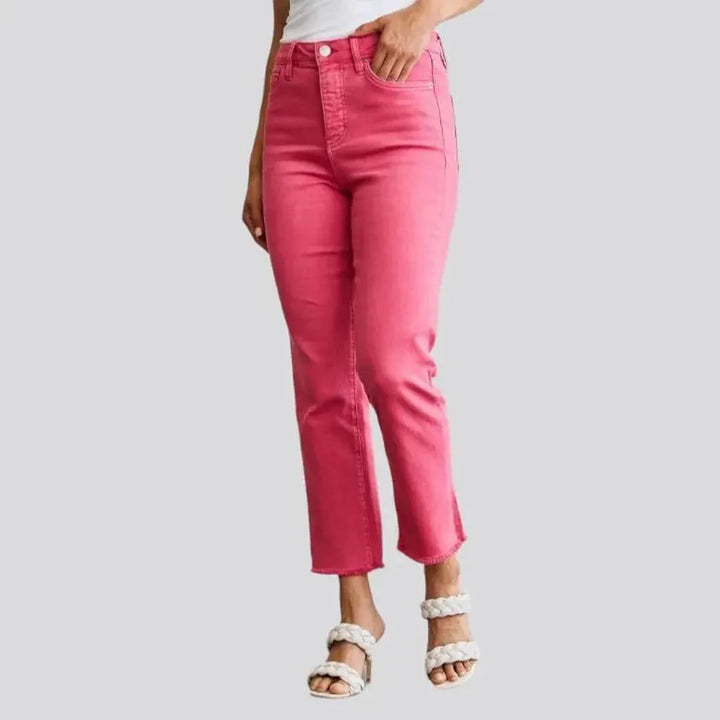 High-waist women's slim jeans