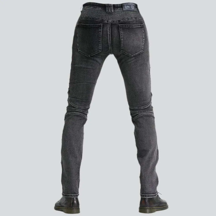 Protective grey men's biker jeans