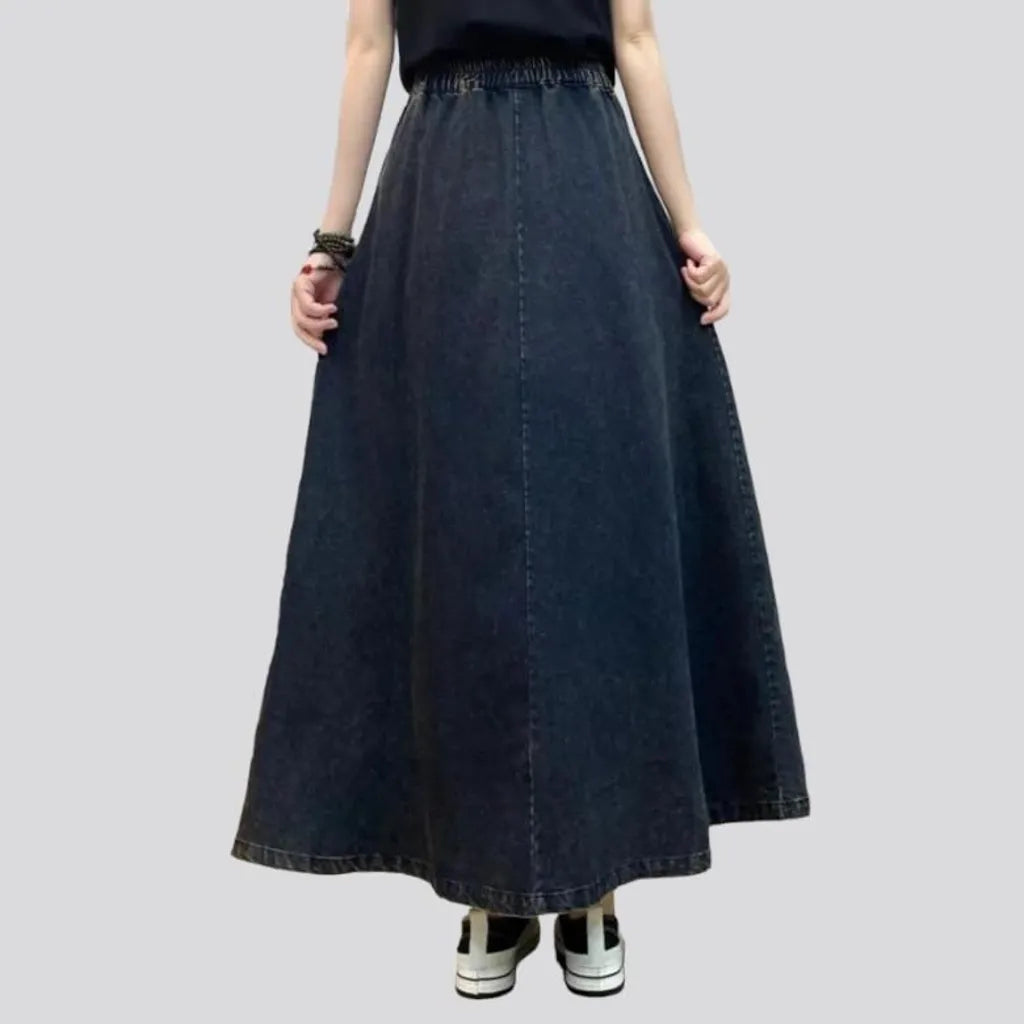 Long boho denim skirt
 for ladies